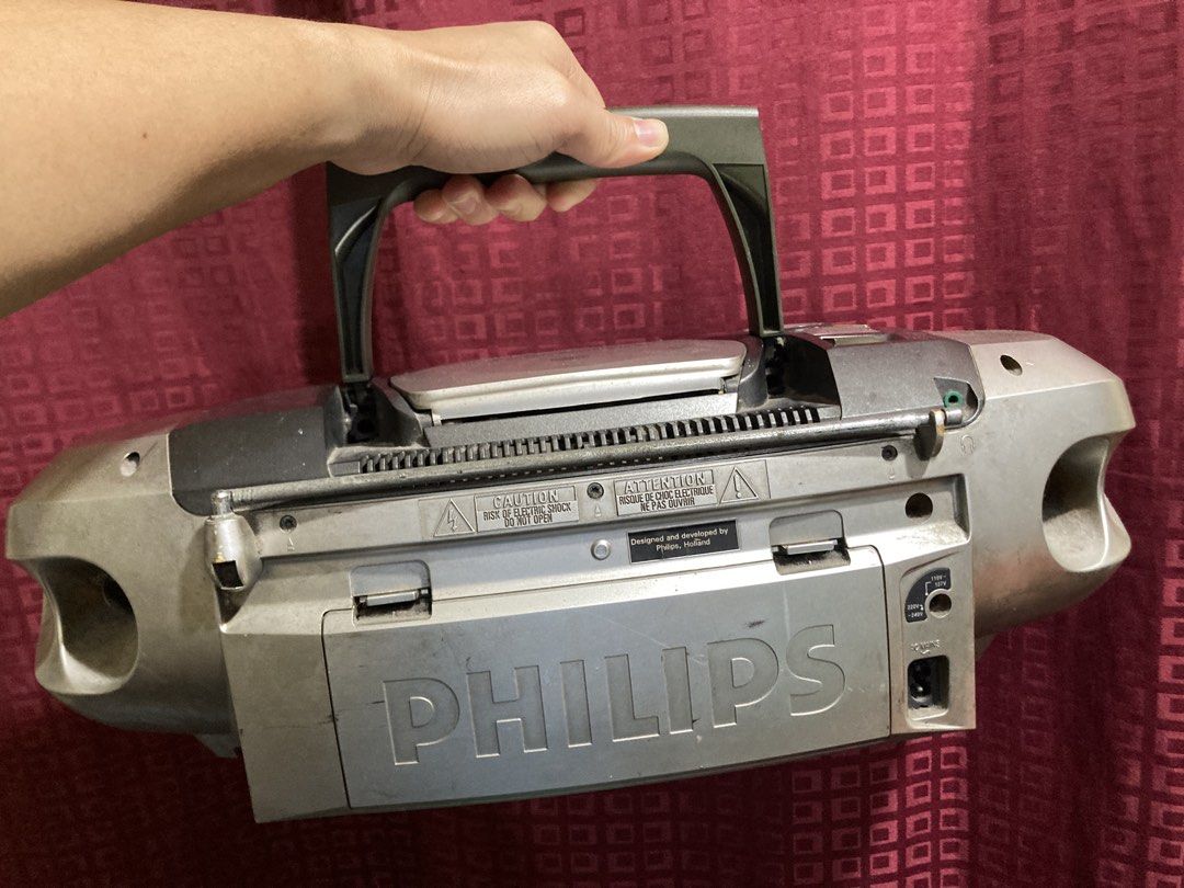 Philips AZ1575 portable CD Soundmachine (boombox) (Category: Other Audio Equipment) located in Quezon City. Submitted by raynapucao (Listing ID 1440927468, Image 3). Description: The Philips AZ1575/11 is a classic, portable CD Soundmachine (boombox) 2001 Edition NOTE: with power Inclusion:Cord Only Defect/ISSUE CD player Casette player (Belt) On/off button- grounded For Repair- What you see is what you get SF will be shouldered by the buyer.
