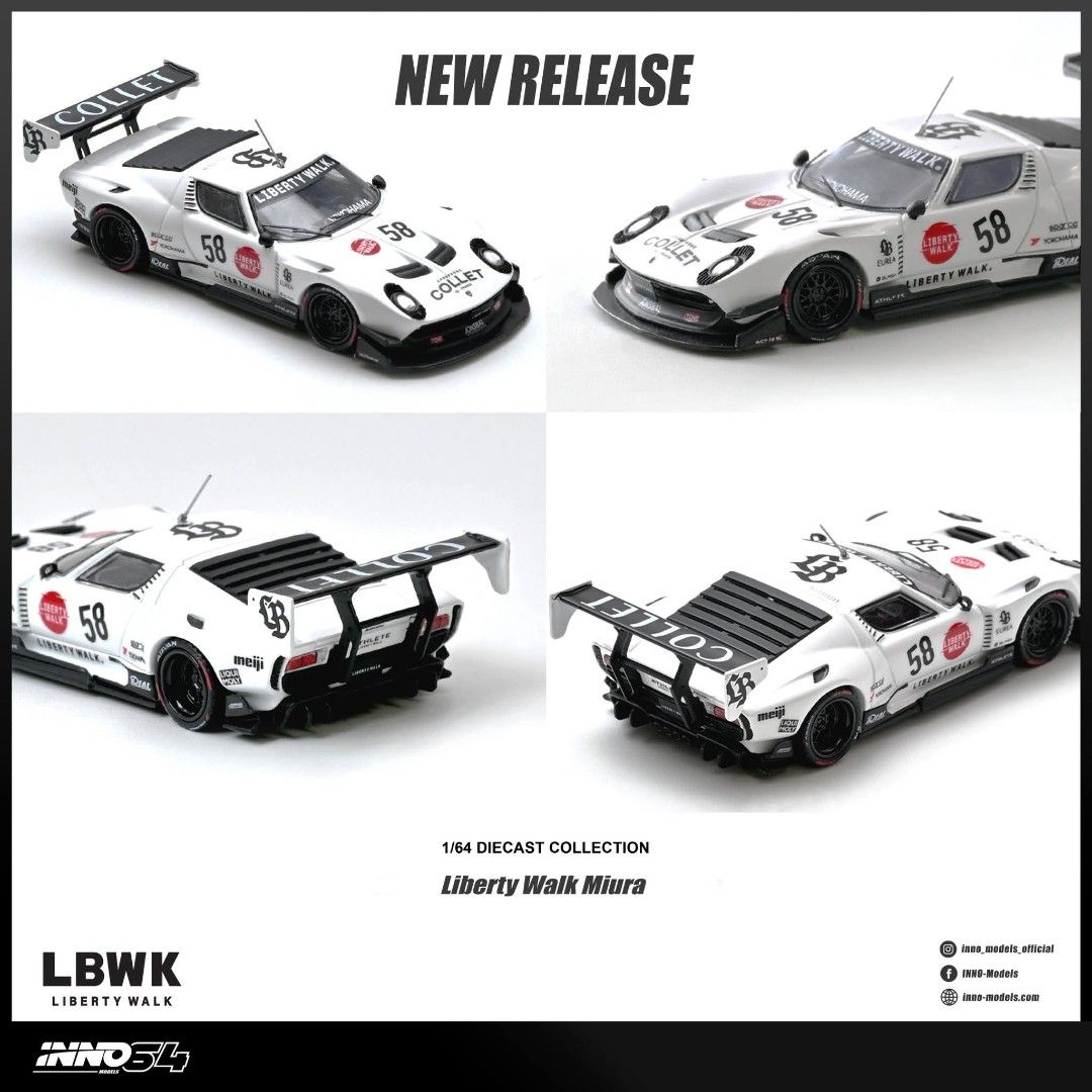 Top Secret Car Rx7 Preorder 1/64 Inno Models Lamborghini LBWK Countach Miura Top Secret ...