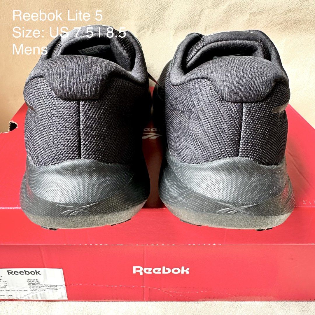 Reebok Lite 5 Men's Running Shoes Black (Category: Sneakers) located in Quezon City. Submitted by twm29 (Listing ID 1440845503, Image 3). Description: ⚠️ Limited stocks only ✨Reebok Lite 5 Running Shoes✨ - Authentic - Color: Black - Available Sizes: US Men's 7.5 | US Men's 8.5 - Ideal for running and everyday wear - Comes with original box.