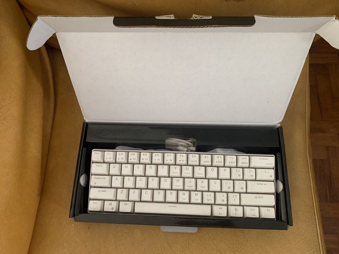 RK61 KEYBOARD RED SWITCH (Category: Computer Keyboard) located in Antipolo. Submitted by zerokive (Listing ID 1440950116, Image 3). Description: ❗️red switch ‼️ complete inclusions !! - unit - wired attachment - keycap puller - extra red switches - wireless usb plug - manual - box has 3 modes: bluetooth, wireless through usb, and wired flaw: dust and gunk inside the keyboard (keycap puller included for cleaning) and scuffs on the keys mop: gcash 