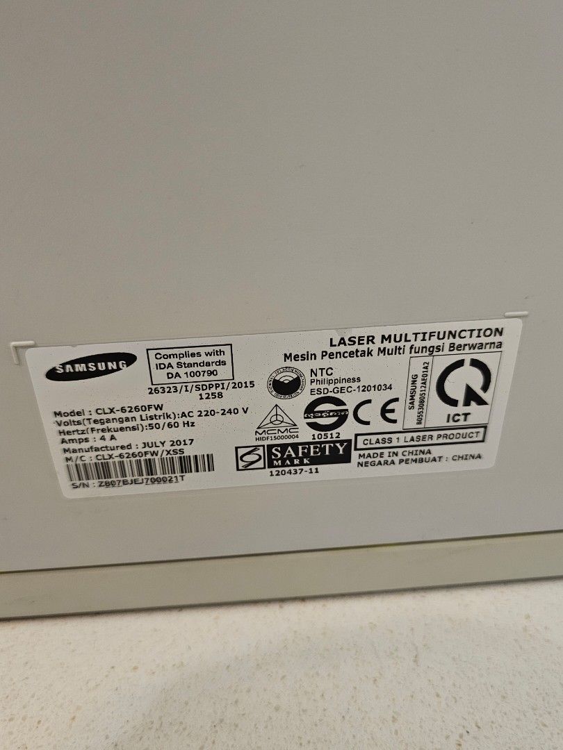 Samsung Laser Multifunction Printer CLX-6260FW468184690957363202
