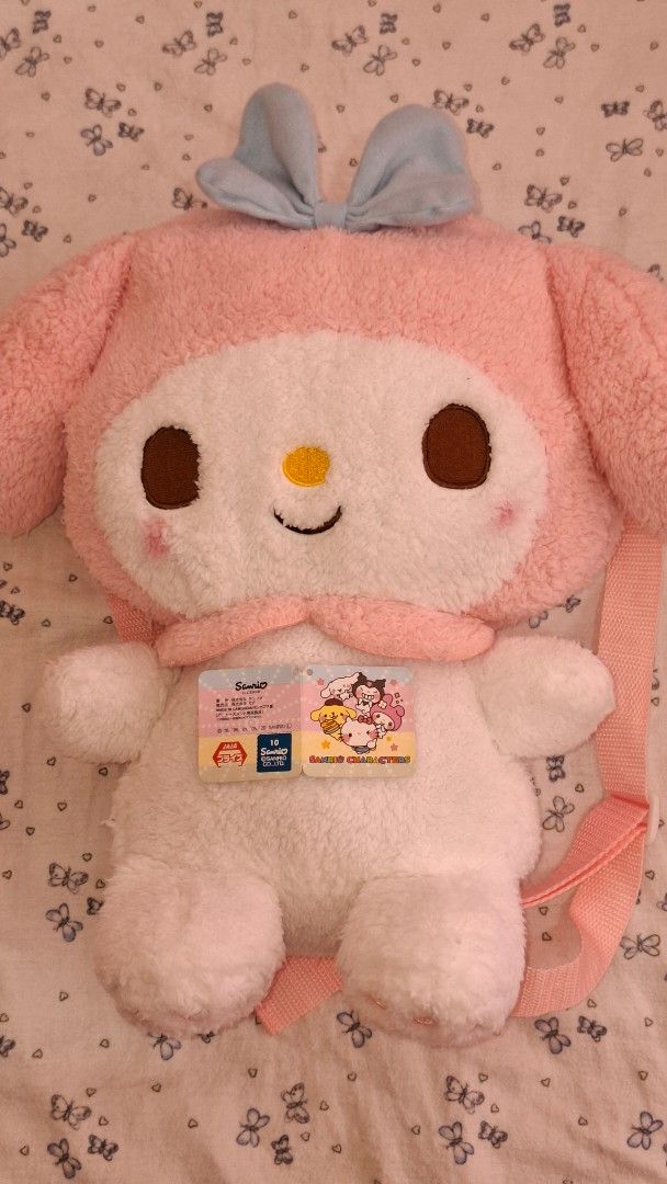 SEGA Sanrio My Melody Plush Backpack (Category: Plushies & Soft Toys) located in Muntinlupa City. Submitted by pynkyyycillin (Listing ID 1440772547, Image 1). Description: *Original/Authentic with paper tag and cloth tag/label/etiketa - Unused and mostly kept in storage. Freshly laundered and Ready to ship out - Original zipper fully working/No damage * Photos taken in natural light with Flash and No filter *Listings also crossposted elsewhere fy