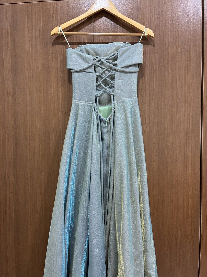 Lirio Shimmering Formal Gown (Category: Evening dresses & gowns) located in Quezon City. Submitted by anolymous (Listing ID 1440839838, Image 2). Description: Size: good for small to medium, gown can be adjusted according to body shape (corset style lace-up back) Feel free to message me for more photos or details :).
