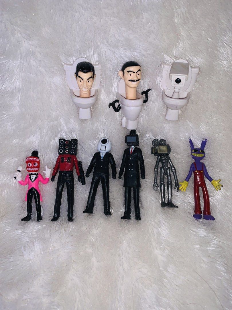 Skibidi Toilet PVC Action Figures (Category: Figurines & Statues) located in Pasig City. Submitted by nyca1989 (Listing ID 1440869484, Image 1). Description: 🚽📺🎥 Skibidi Toilet PVC Action Figures! Bring home your favorite viral characters—from the brave Cameramen and TV Men to the iconic Toilet Men! Made from durable PVC plastic, these collectible figures are perfect for display or playtime. Feel free to negotiate! Open to reasonable haggling.