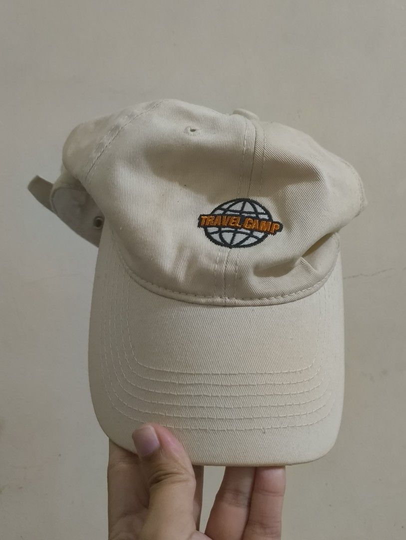 SM "Travel Camp" Embroidered Cap (Category: Caps & Hats) located in Quezon City. Submitted by afteruse (Listing ID 1440894366, Image 1). Description: - Clamp at back tightens band - Embroidered details on front and side.