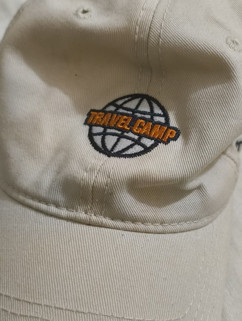 SM "Travel Camp" Embroidered Cap (Category: Caps & Hats) located in Quezon City. Submitted by afteruse (Listing ID 1440894366, Image 2). Description: - Clamp at back tightens band - Embroidered details on front and side.