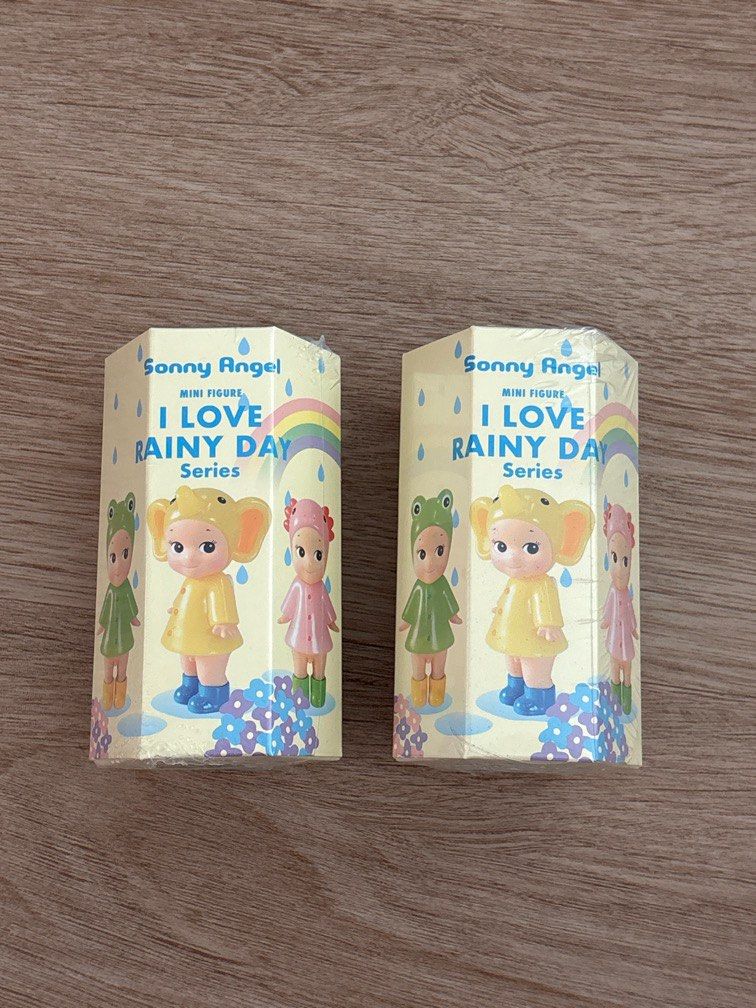 Sonny Angel Rainy Day Series BNIB (Category: Designer & Blind Box Toys) located in Singapore. Submitted by xyhayover (Listing ID 1440842220, Image 1). Description: Selling 2 completely sealed authentic and new Sonny Angel Rainy Day figurines sealed One for 26, two for 50.