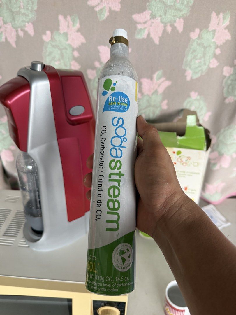 Sparkling Water Soda Maker (Category: Water Purifiers & Dispensers) located in Bulacan. Submitted by mysticdeer.6d7f47 (Listing ID 1440857794, Image 3). Description: Sodastream Brand with 2 pcs Co2 refill tank(already empty.