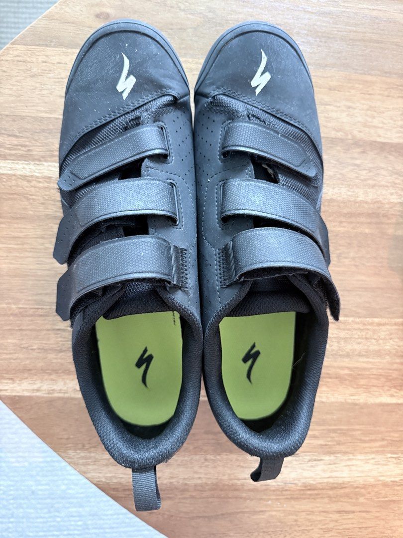 Specialized Black Cycling Shoes with 3 Velcro Straps (Category: Parts & Accessories) located in Singapore. Submitted by dmg__ (Listing ID 1440768751, Image 3). Description: - Black Specialized cycling shoes - only used a few times. -UK size 10 - Secure fit with three velcro straps - Cleats are attached - Ideal for mountain biking or gravel riding - Ready for your next trail adventure.