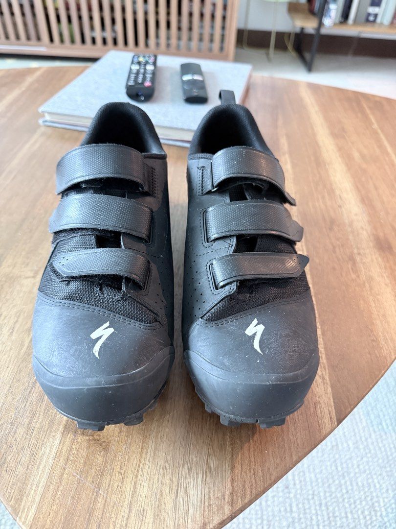 Specialized Black Cycling Shoes with 3 Velcro Straps (Category: Parts & Accessories) located in Singapore. Submitted by dmg__ (Listing ID 1440768751, Image 2). Description: - Black Specialized cycling shoes - only used a few times. -UK size 10 - Secure fit with three velcro straps - Cleats are attached - Ideal for mountain biking or gravel riding - Ready for your next trail adventure.
