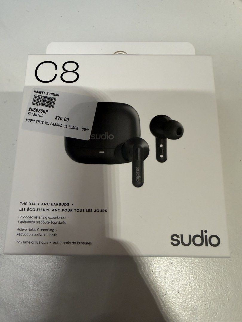 Sudio C8 True ANC Earbuds Black