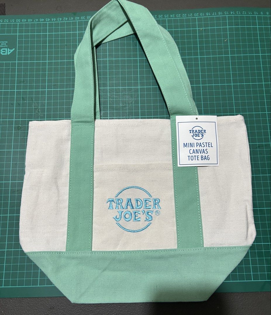 Authentic Trader Joe's Mini Pastel Canvas Tote Bag (Category: Tote Bags) located in Paranaque City. Submitted by isa.ph (Listing ID 1440872639, Image 3). Description: On Hand -Cute mini tote bag from Trader Joe's - Made of durable canvas material - Available colors: pastel pink, purple, mint green, light blue - Perfect for carrying small essentials - Ideal size for quick trips or everyday use.
