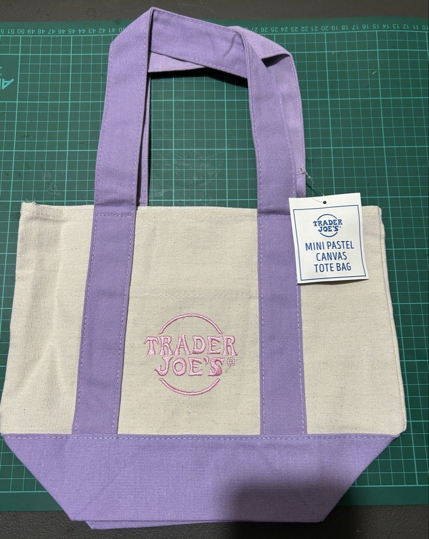 Authentic Trader Joe's Mini Pastel Canvas Tote Bag (Category: Tote Bags) located in Paranaque City. Submitted by isa.ph (Listing ID 1440872639, Image 2). Description: On Hand -Cute mini tote bag from Trader Joe's - Made of durable canvas material - Available colors: pastel pink, purple, mint green, light blue - Perfect for carrying small essentials - Ideal size for quick trips or everyday use.