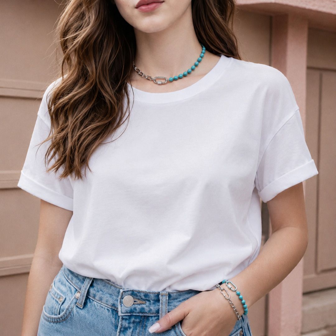 Turquoise Chain Choker Necklace (customizable length) (Category: Necklaces) located in Valenzuela. Submitted by ivorycreations (Listing ID 1440760382, Image 1). Description: .