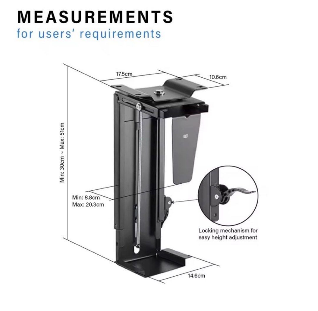 ULTI Adjustable Under Desk PC Tower Stand468311749344645121