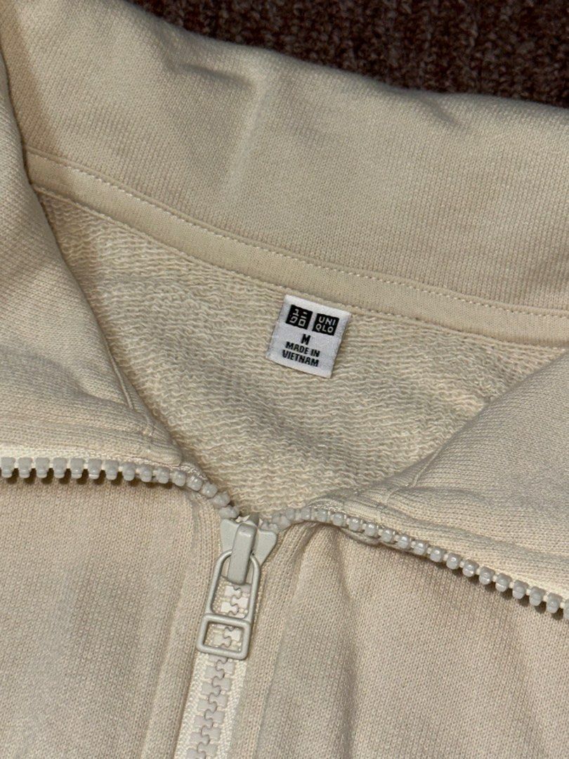 Uniqlo Cream Half Zip Sweatshirt (Category: Coats, Jackets and Outerwear) located in Angeles City. Submitted by sageandolive (Listing ID 1440944243, Image 3). Description: - bought for ₱1,490.