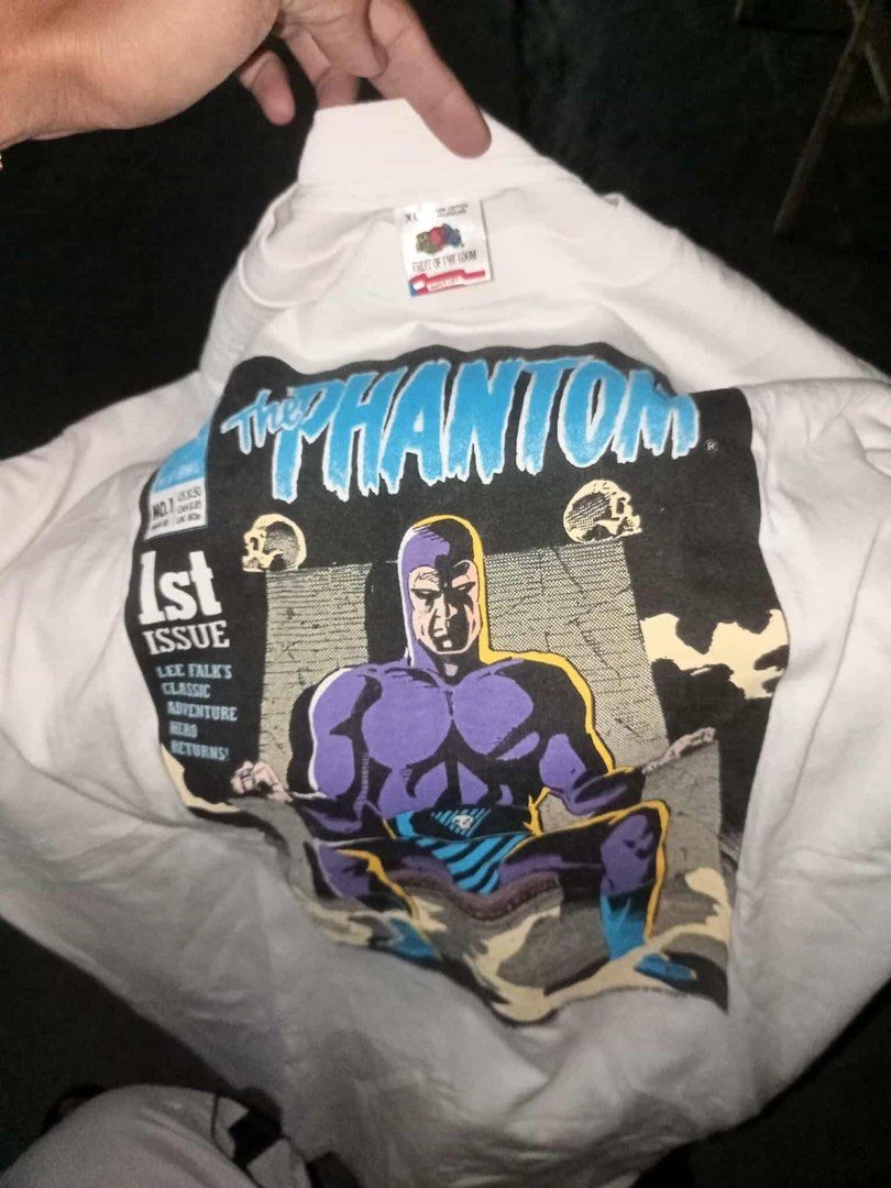 VINTAGE PHANTOM MARVEL CHARACTER (Category: Tshirts & Polo Shirts ) located in Cavite. Submitted by fashionthrift22 (Listing ID 1440924511, Image 1). Description: VINTAGE PHANTOM BY FRUIT OF THE LOOM DATED 1989 21x29 Size XL GOOD CONDI.