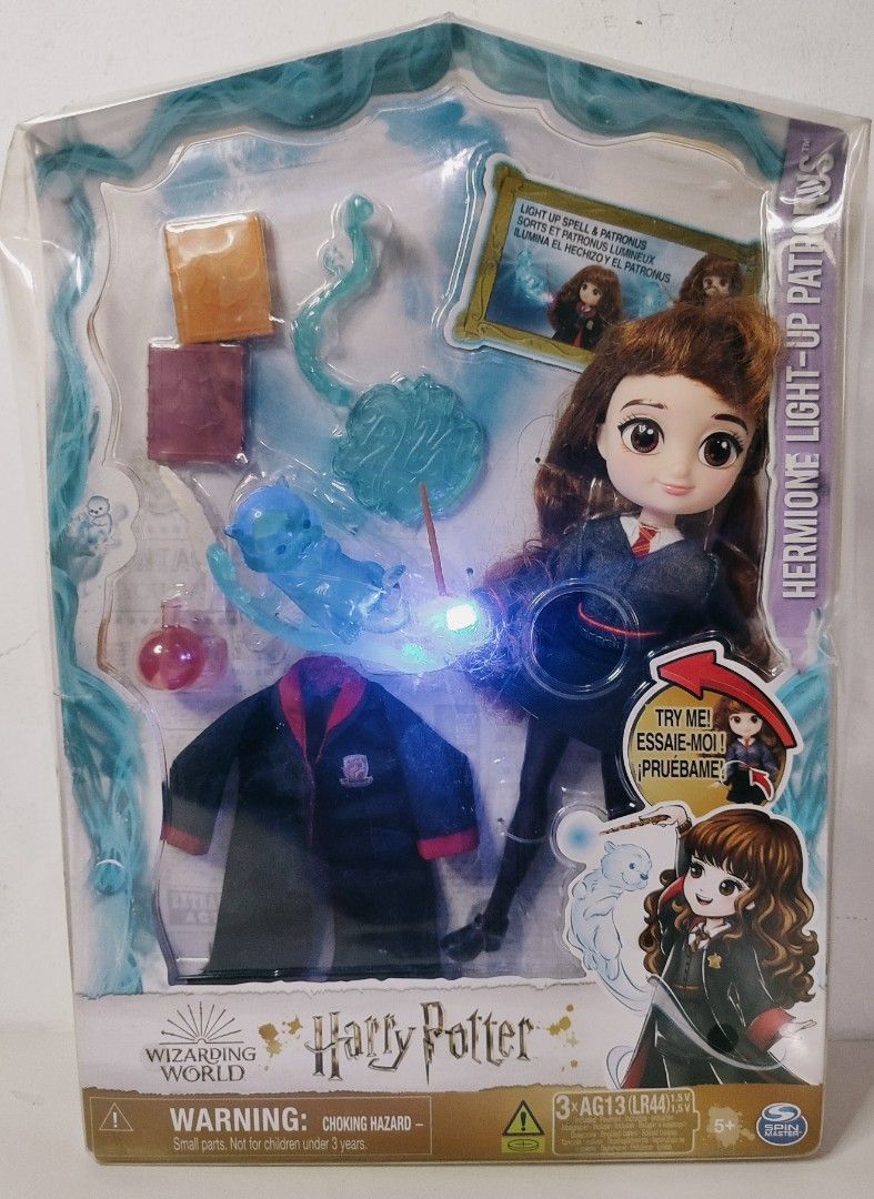 Wizarding World: Hermoine Grander Doll Light-Up Patronus MISB (Category: Figurines & Statues) located in Manila. Submitted by tddrop (Listing ID 1440865491, Image 2). Description: Wizarding World: Hermoine Grander Doll Light-Up Patronus MISB Expecto Patronum! Bring Hermione's Patronus to life and pretend to cast spells with the Wizarding World Hermione Light-up Patronus 8-inch doll! With seven accessories, including an attachable spell shield and