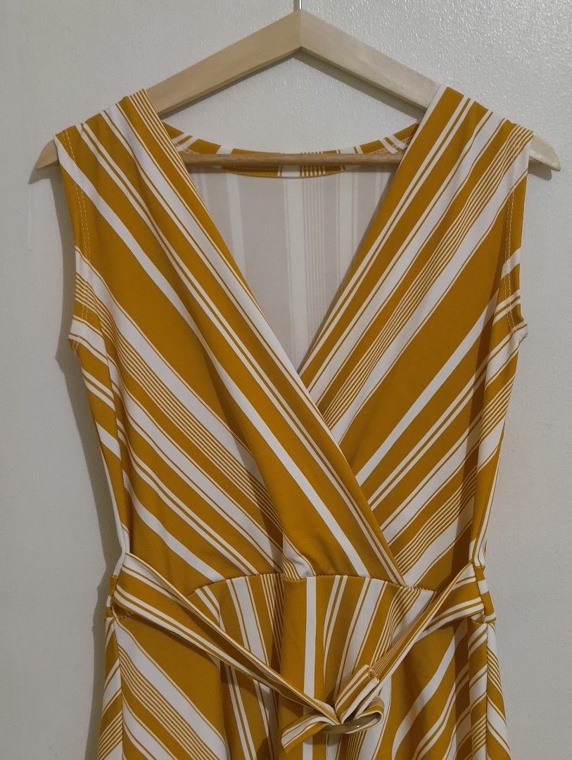 Yellow Retro Dress (Category: Dresses) located in Quezon City. Submitted by afteruse (Listing ID 1440892817, Image 3). Description: - No brand - Made of polyester - Has cute round buckle in front - Fits medium DM for specs!.