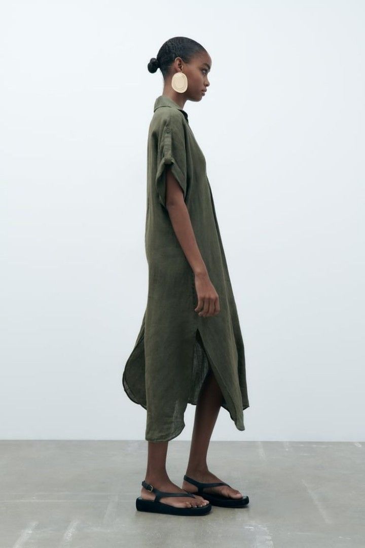 ZARA SLIT LINEN DRESS (Category: Dresses) located in San Pedro. Submitted by cyanide.slug.cat (Listing ID 1440899476, Image 3). Description: s-m 22" width 50" length.