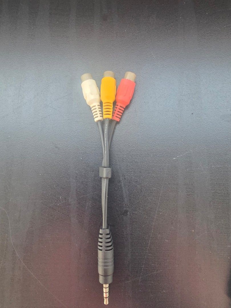 3.5mm Jack to RCA AV Composite Cable Adapter Set (Category: Cables & Adaptors) located in Manila. Submitted by sound.solution (Listing ID 1440989314, Image 3). Description: - original lg 3.5mm jack to RCA AV composite cable. - One set includes Red, Yellow, White connectors. - Second set includes Red, Blue, Green connectors. - Perfect for connecting devices with 3.5mm output to TVs or other AV inputs. - Tested and confirmed working. each set 200 b