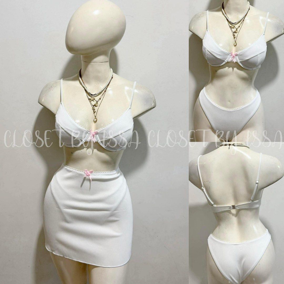 3 in 1 White Swimsuit (Category: Bikinis & Swimsuits) located in Pasay City. Submitted by declutterwme01 (Listing ID 1440972340, Image 1). Description: USED ONCE FOR PICTORIAL. 3 in 1! S-M FIXED PRICE. Loc: Taft, Manila GCASH, Via Lalamove STRICTLY NO RETURN OF ITEMS ONCE PURCHASED. PM ME FOR INFOS..
