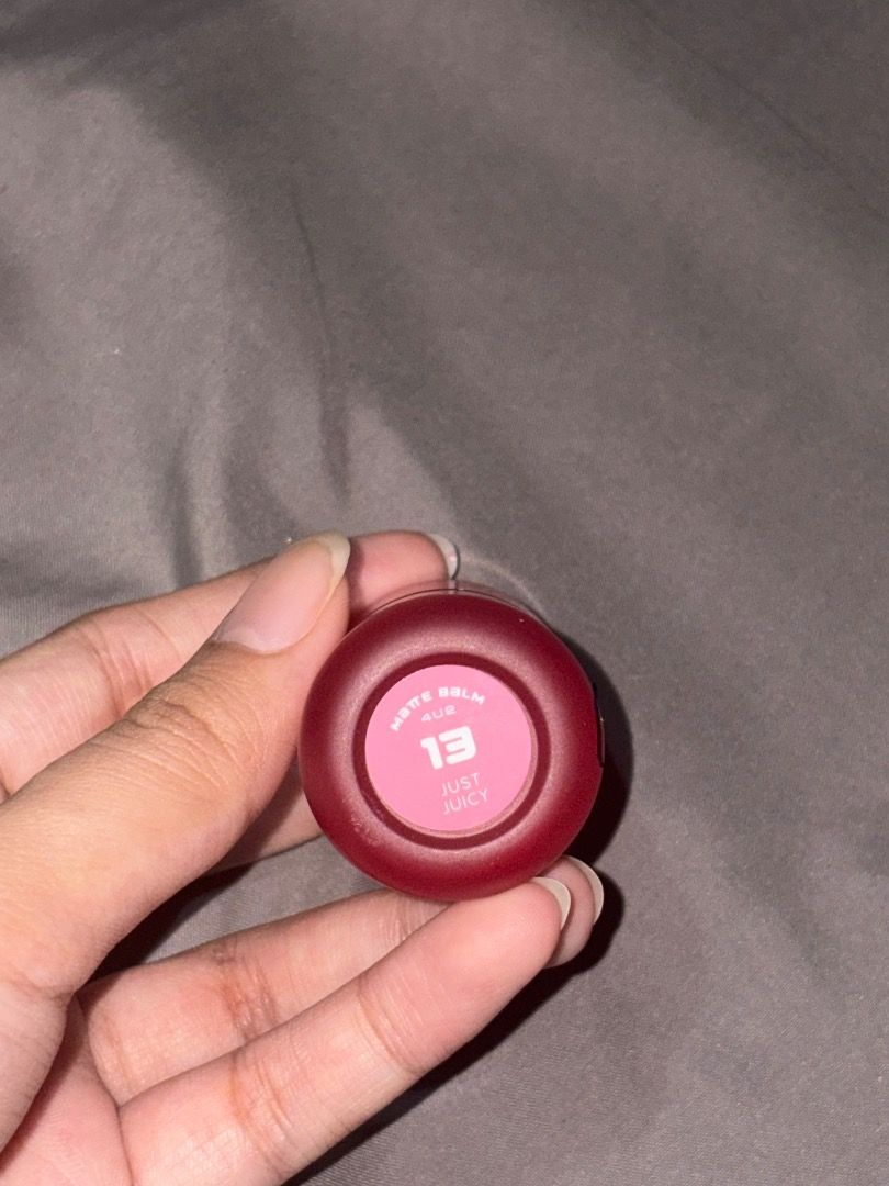 4U2 Matte Lip Balm 13 Just Juicy (Category: Makeup) located in Santa Rosa. Submitted by maobuys (Listing ID 1441055439, Image 2). Description: 4U2 Matte Balm Shade: 13, Just Juicy (rosy pink). Swatched only, so it's still new. Realized it's not my shade lol. Similar/dupe to Sunnies FluffMatte 'Rosas' 💌 Send a message if you have other inquiries 🛍️ If you want to buy multiple items from my listings, message me so I can give you a discount :) 📍S