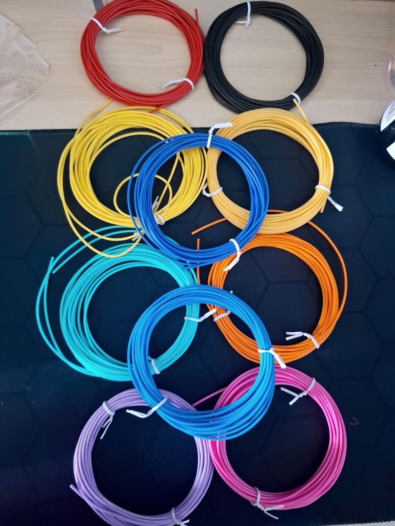 3DPrinting Filament Pens and Printers - sold each (Category: Craft Supplies & Tools) located in Quezon City. Submitted by ana-chan (Listing ID 1441116019, Image 2). Description: - Assorted vibrant filament colors for your 3D pen or printer. - Includes: Red, Orange, Yellow, Blue, Green, Pink, Purple, Black. - Ideal for crafting and various creative projects. - Convenient pack for easy use and storage. - Unleash your creativity with these bright co