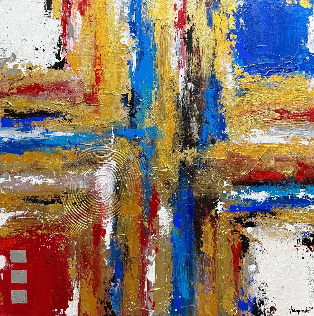 Abstract Painting "Purity and Prosperity 3" (Category: Art & Prints) located in Quezon City. Submitted by obranitian (Listing ID 1441050569, Image 3). Description: Size: 30 x 30 inches Acrylic paint with varnish finishing On stretched Canvas with plywood backing With COA Ready to Display Pm me for details..