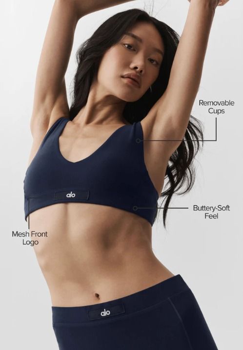 Alo Sincere set (Navy) (Category: Activewear) located in Santo Tomas. Submitted by dmrcojas (Listing ID 1441056333, Image 2). Description: sizing: - top (medium) - bottom (small) - authentic - never been used - orig price of the set is 10,100 RFS: ordered the wrong size MOP: GCash/Maya.