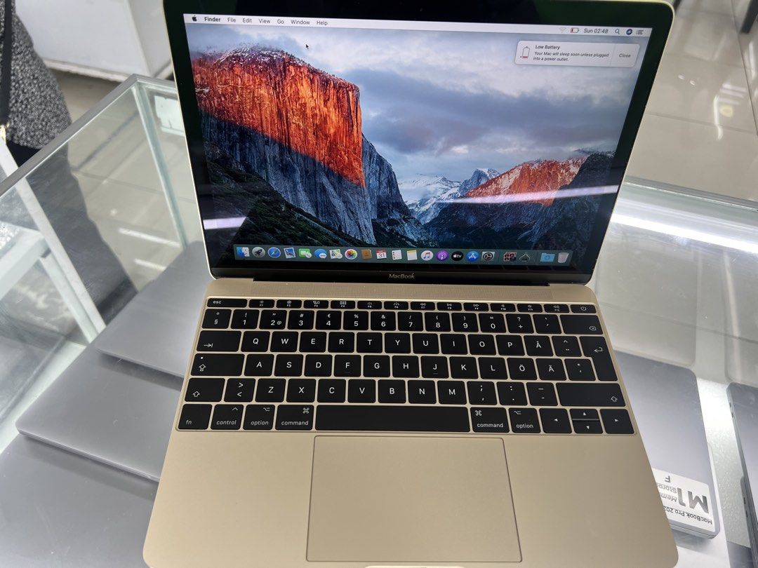 Apple MacBook 12-inch Gold (Category: Laptops & Notebooks) located in Manila. Submitted by vaniextura (Listing ID 1441133835, Image 1). Description: - Gold Apple MacBook 12-inch -memory 8gb -storage 195 - Ideal for everyday tasks and portability - Nordic (Swedish/Finnish) keyboard layout - Bright and clear screen - Minor exterior scuffs from normal use - Battery charges fine (photo shows low charge) - Features a USB-C port.