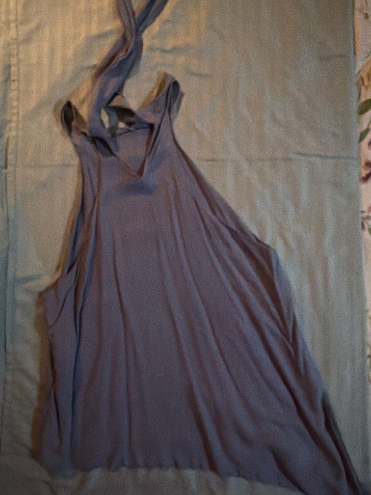 Asymmetrical Halter Top - Dark Blue Gray color (Category: Sleeveless) located in San Fernando. Submitted by beashopacc (Listing ID 1441106000, Image 2). Description: Never worn. Only fitted, does not suit my body :) Large size Just needs ironing!.