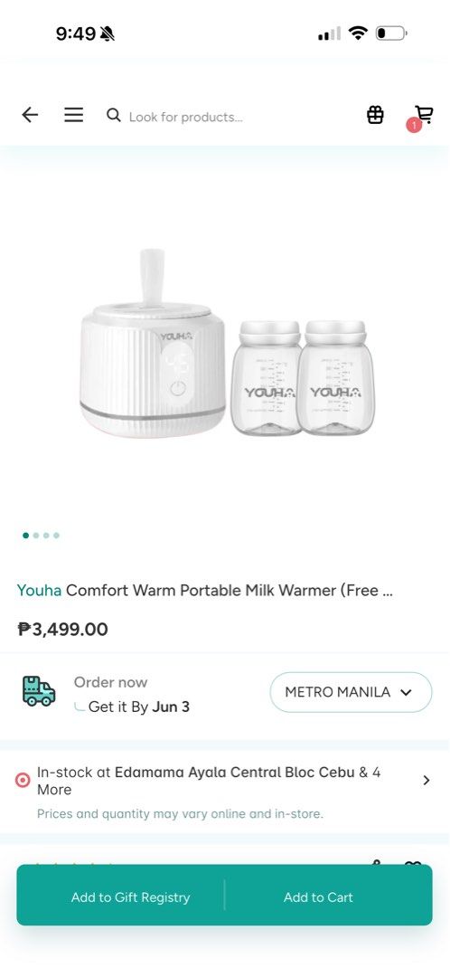 Baby Stuff - 50% off (Category: Breastfeeding & Bottle Feeding) located in Quezon City. Submitted by seriouslydecluttering (Listing ID 1440979246, Image 3). Description: These are used few times lang and all in good condition. Chicco Sterilizer and Dryer with brand new filter - purchased for 7k. Selling for 3.5k. Youha Portable Milk Warmer. Bought for 3.5k selling for 1.7k Philips Avent Premium Bottle Warmer bought for 4.7k, selling for 2.3k All 