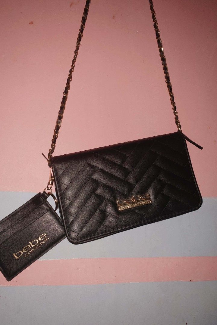 BEBE collection; blacksmall quilted crossbody bag (Category: Cross-body Bags) located in Manila. Submitted by alegue (Listing ID 1441094599, Image 3). Description: BEBE COLLECTION: (750-800 PHP ONLY!!) - Black quilted wallet clutch from Bebe Collection - Features a stylish gold chain strap - Comes with a convenient small cardholder •via lalamove delivery (around metro manila) •Payment via Gcash 📩 message for inquiry or questions.