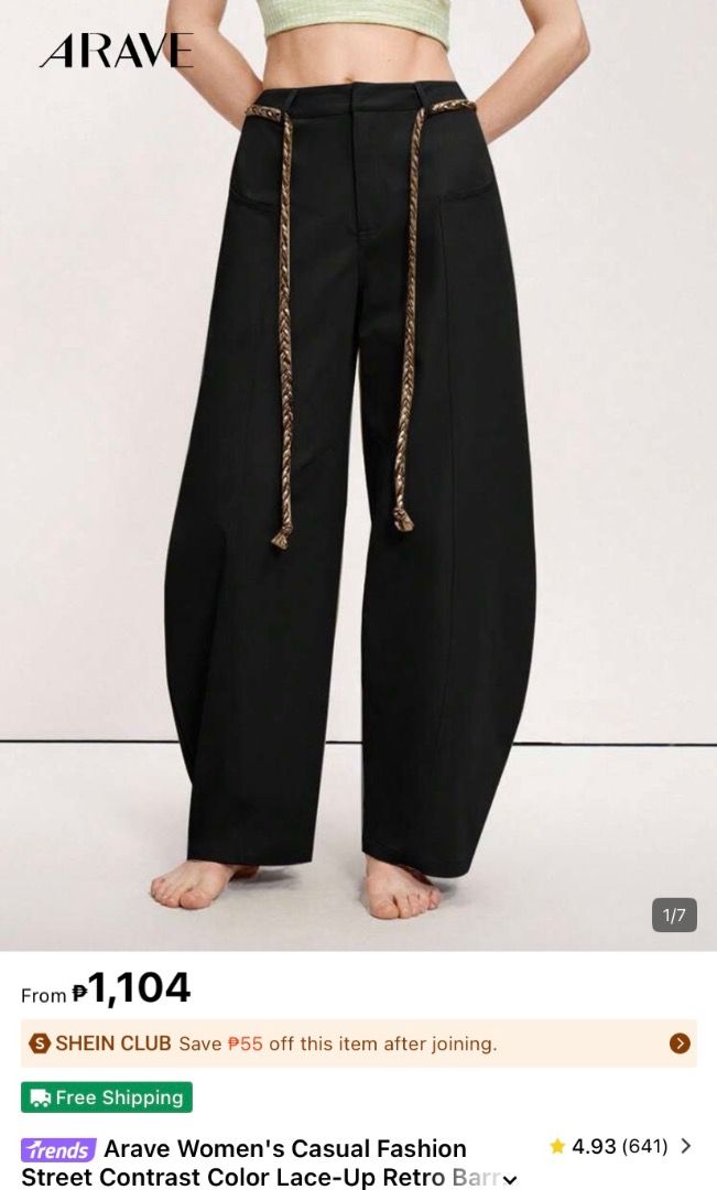 Black Barrel Pants (Category: Other Bottoms) located in Antipolo. Submitted by annedeclutterss (Listing ID 1441104755, Image 1). Description: - 33-34 waistline - 41 inches length - thick fabric - super baggy.