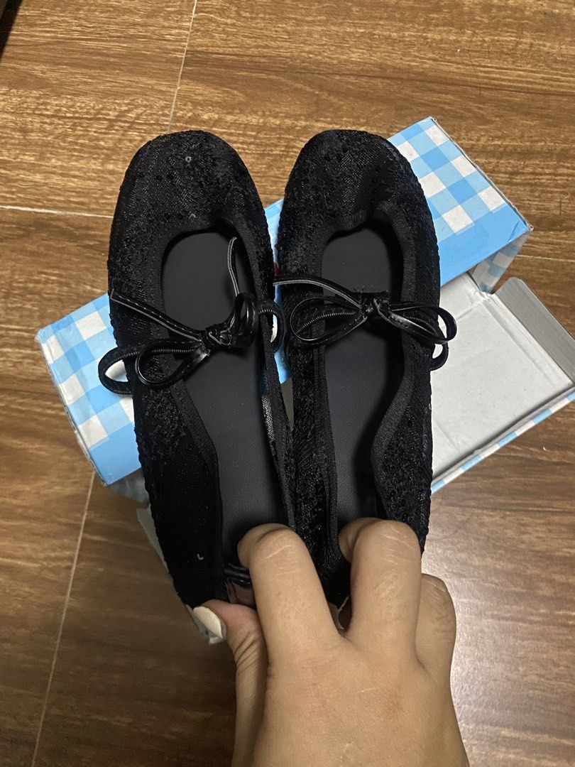 Black Mesh Ballet Flats with Bow Detail (Category: Flats & Sandals) located in Mamburao. Submitted by marieac (Listing ID 1441079257, Image 3). Description: - Cute black lace ballet flats - Chic mary jane design - Adorable small bow tie detail on strap - Comfortable, breathable and stylish for any occasion - Comes in original box.