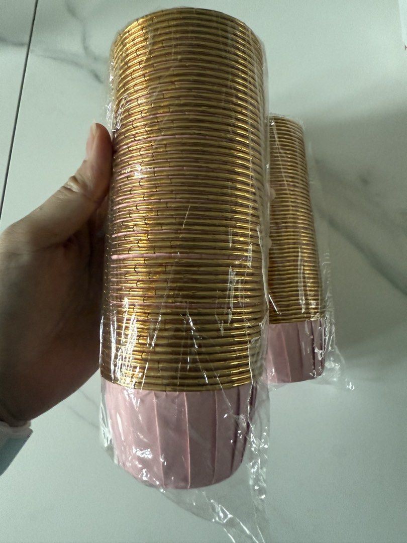 BN Pink Cupcake case liners with gold interior469338904876165122