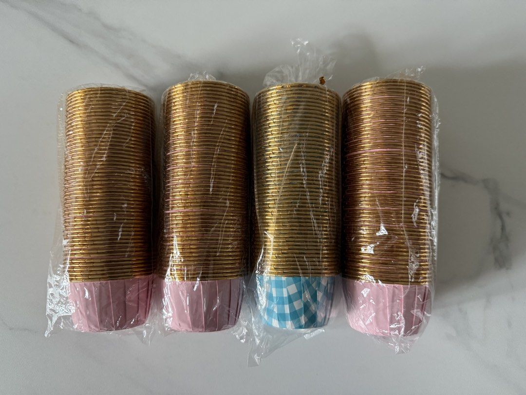 BN Pink Cupcake case liners with gold interior469338904876165120