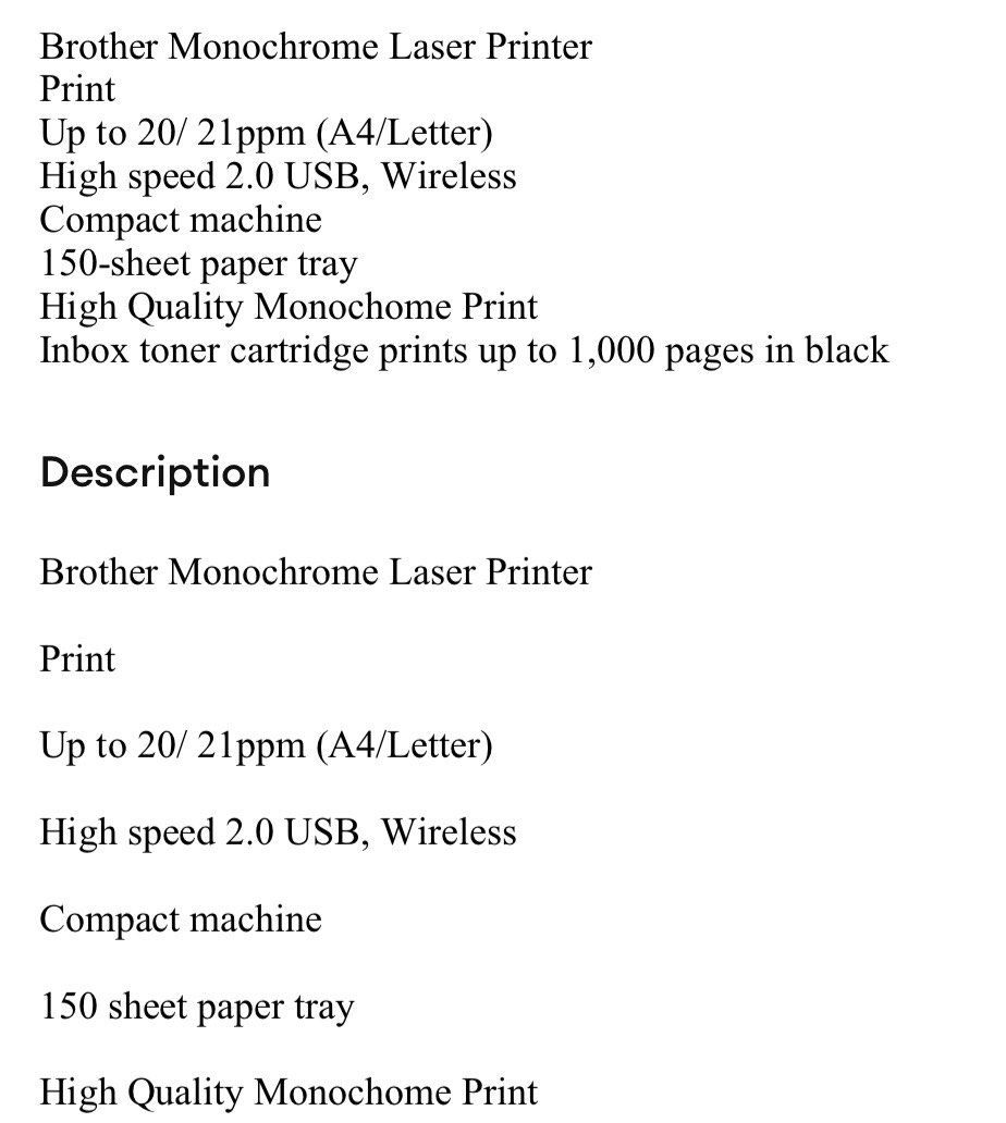 Brother HL-1210W Compact Monochrome Laser Printer Wireless469299174237153284