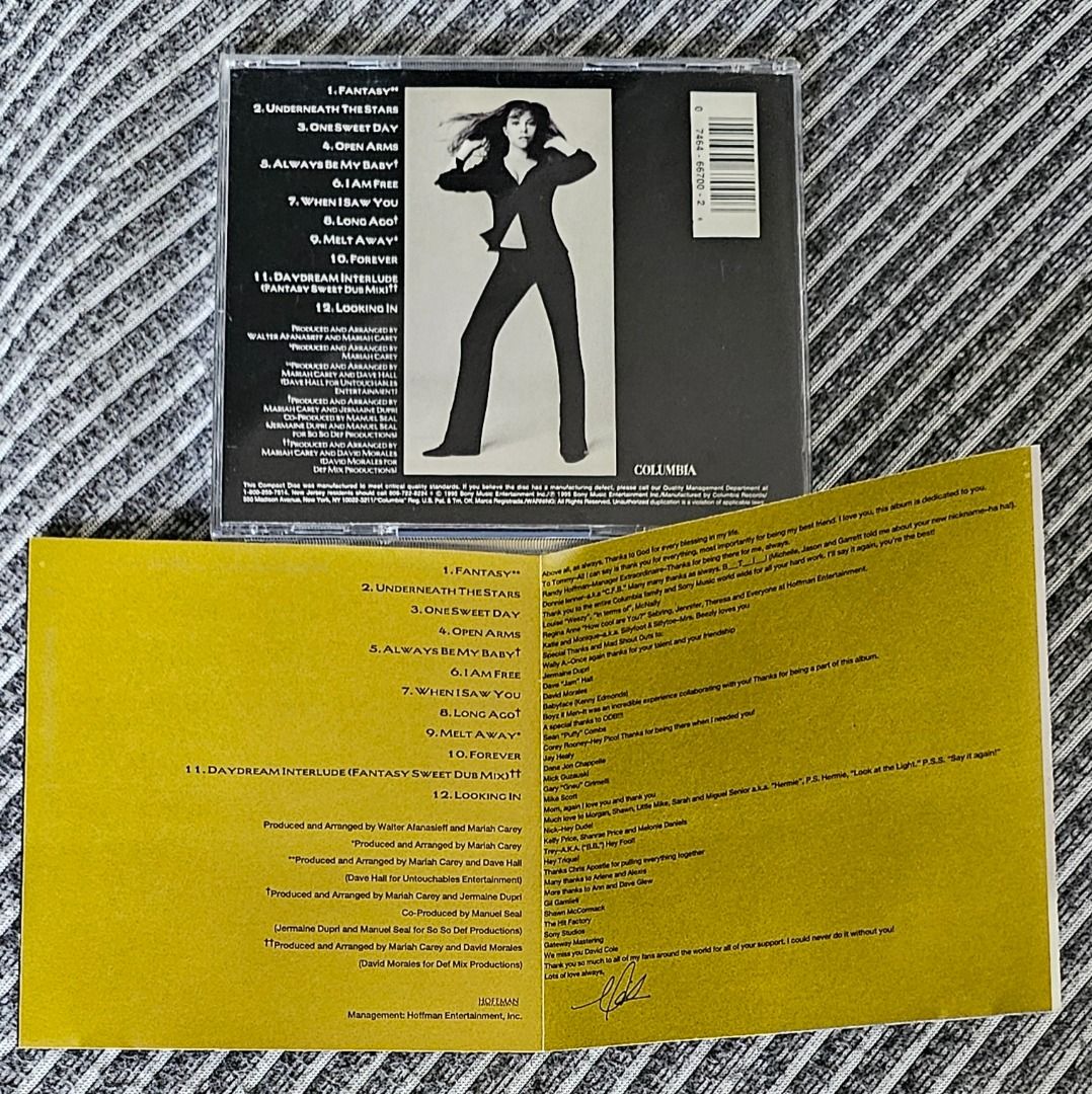 🌟[CD Album] Mariah Carey Daydream (1995) (Category: CDs & DVDs) located in Singapore. Submitted by strangecell (Listing ID 1441005382, Image 3). Description: Many more Various Genres: https://www.carousell.sg/p/1253907759 Electronic Dance, EDM, DJ Mix: https://carousell.com/p/1035784902 Easy Listening, Funk Soul, Lounge, Jazz, New Age, Chill-out: https://carousell.com/p/1028943398 ************************************** Self-collect at Area Seran