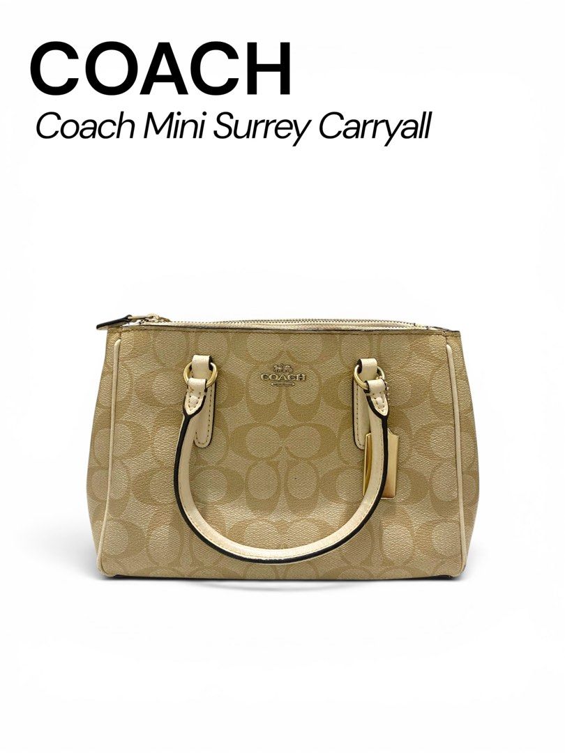 COACH Mini Surrey Carryall (Category: Luxury Bags & Wallets) located in Calamba. Submitted by shop.tychi (Listing ID 1441028342, Image 1). Description: Condition 8.5/10 💯Authentic 🇯🇵 Japan Sourced Coach Strap included Open for up to 3 months layaway layaway price: 3k .