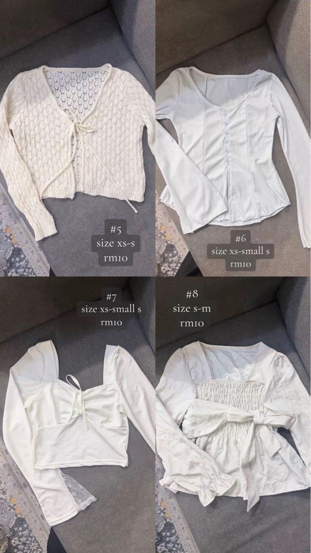 Cute/Classy Top (Category: Blouses) located in Kuala Lumpur. Submitted by llvysyaa (Listing ID 1441123746, Image 2). Description: wanna letgo all of this starting from rm8 !! mostly rm10. anything can hmu on dm 💕 -SOLD- #1 #5 #16 #19.