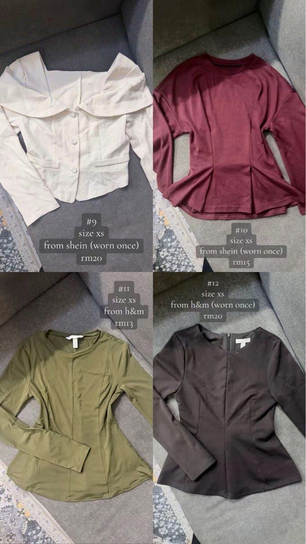 Cute/Classy Top (Category: Blouses) located in Kuala Lumpur. Submitted by llvysyaa (Listing ID 1441123746, Image 3). Description: wanna letgo all of this starting from rm8 !! mostly rm10. anything can hmu on dm 💕 -SOLD- #1 #5 #16 #19.