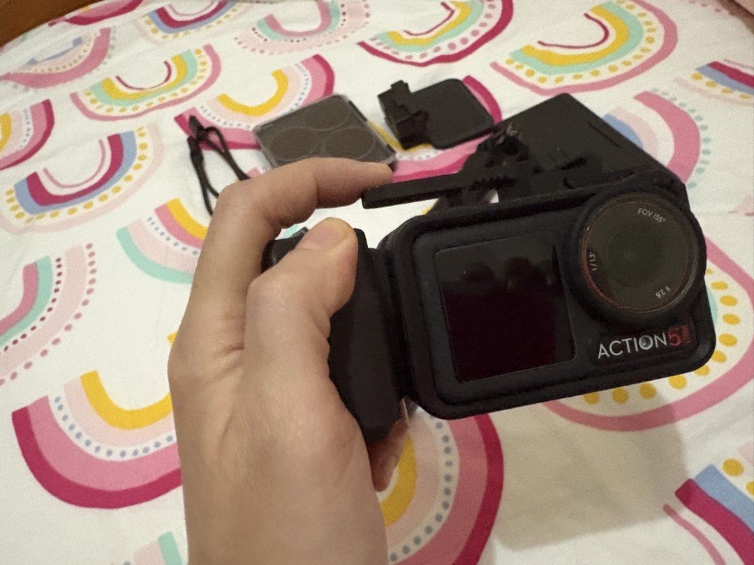 DJI Action 5 pro (Category: Video Cameras) located in San Pablo. Submitted by declutterwithmelqc (Listing ID 1440988408, Image 3). Description: DJI Action 5 Pro📸✨(Adventure Combo) Barely used and well taken care of. Complete set with accessories (as shown in photos). No issues, works perfectly—looks and feels brand new. ✅ Like new / no scratches ✅ Complete accessories ✅ ND Filters included ✅ Ready to use Perfect for vlogging, travel, and action 