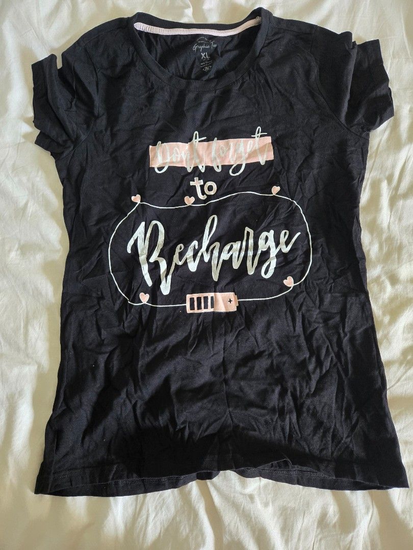Dont forget to recharge shirt (Category: Shirts) located in Bacoor. Submitted by mishindeclutter (Listing ID 1441012067, Image 1). Description: .