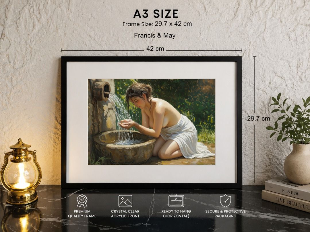 Framed Wall Decor Home Decoration - Francis & May (Category: Frames & Pictures) located in Manila. Submitted by newtrendph (Listing ID 1441036702, Image 3). Description: - Beautiful A3 size framed art print by Francis & May. - Frame size: 29.7 x 42 cm. - Premium quality frame with crystal clear acrylic front. - Ready to hang horizontally. - Secure and protective packaging included. - Great for home decor. 📦 TRANSACTION & DELIVERY INFO: ⚠️ PAYMEN