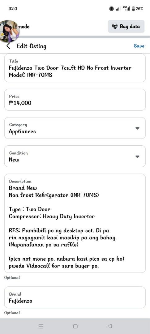 Fujidenzo Ref for Sale!!! (Category: Bathroom & Kitchen Fixtures) located in Manila. Submitted by hellovhecka (Listing ID 1441042400, Image 3). Description: 15k fix na po no issue pick up only!!!.
