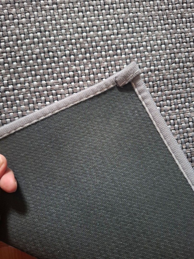 Grey Thick Woven Floor Mat Runner 120x 50cm (Category: Carpets, Mats & Flooring) located in Quezon City. Submitted by an.marie (Listing ID 1441149410, Image 3). Description: - Stylish grey woven mat - Ideal size for hallways or entryways (approx. 1 meter long) - Features an attractive texture - Equipped with a dark, non-slip backing - Comes rolled in plastic, ready for immediate use - 3pcs avail.