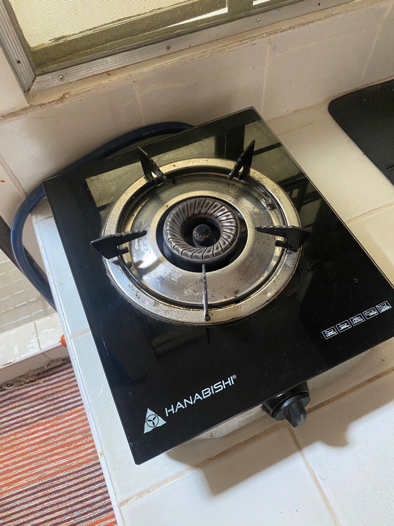 Hanabishi Single Burner Gas Stove (Category: Bathroom & Kitchen Fixtures) located in Quezon City. Submitted by starkstallone (Listing ID 1441089697, Image 2). Description: WILLING TO SWAP WITH ELECTRIC STOVE :) - Durable glass top - Excellent working condition - Perfect for small kitchens or dorm rooms - Easy to clean - Gas hose included - Ready for pickup.