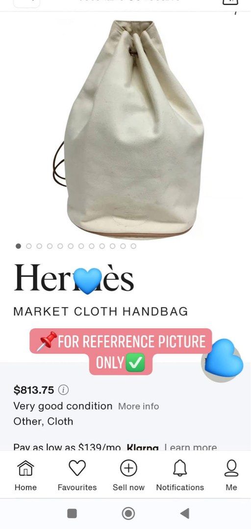 Hermes Canvas Bucket Backpack Authentic💯💯💯 (Category: Luxury Bags & Wallets) located in Davao. Submitted by preloveditems21davao (Listing ID 1441019158, Image 3). Description: Small to Medium size With generic dustbag .